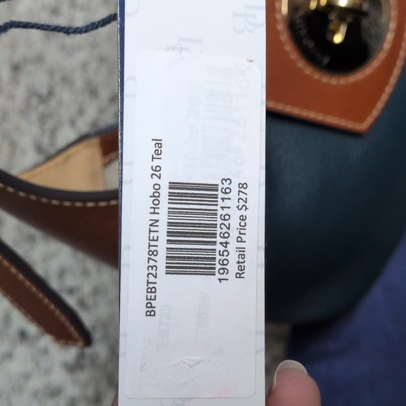 Dooney & Bourke Turnlock Hobo And Small Card Case Wallet Set Teal Leather NWT - Picture 6 of 13